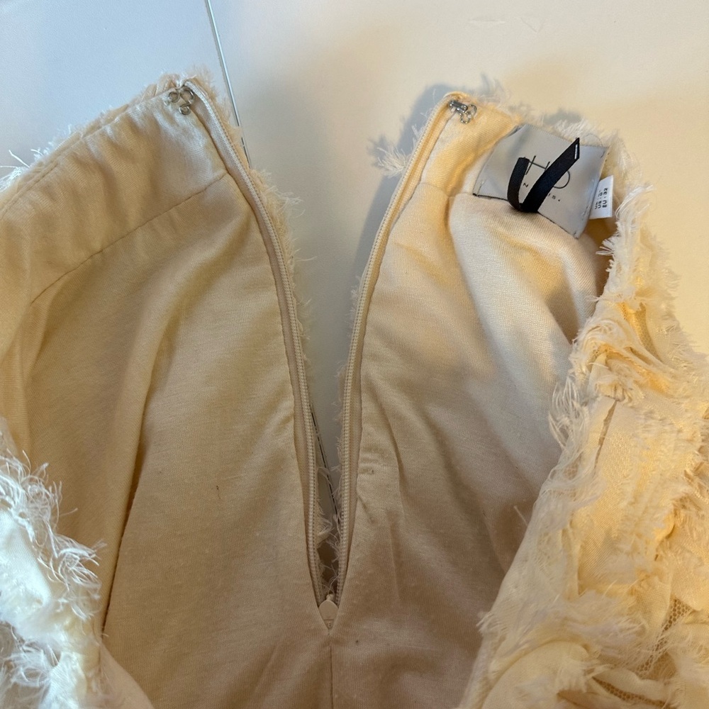 Anthropologie HD In Paris Tufted Blossom Midi Skirt Size 0 Ivory/Cream Floral - Picture 8 of 9